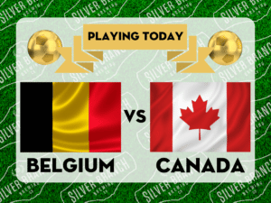 Image Belgium flag next to Canada flag to promote watching the world cup at Silver Branch