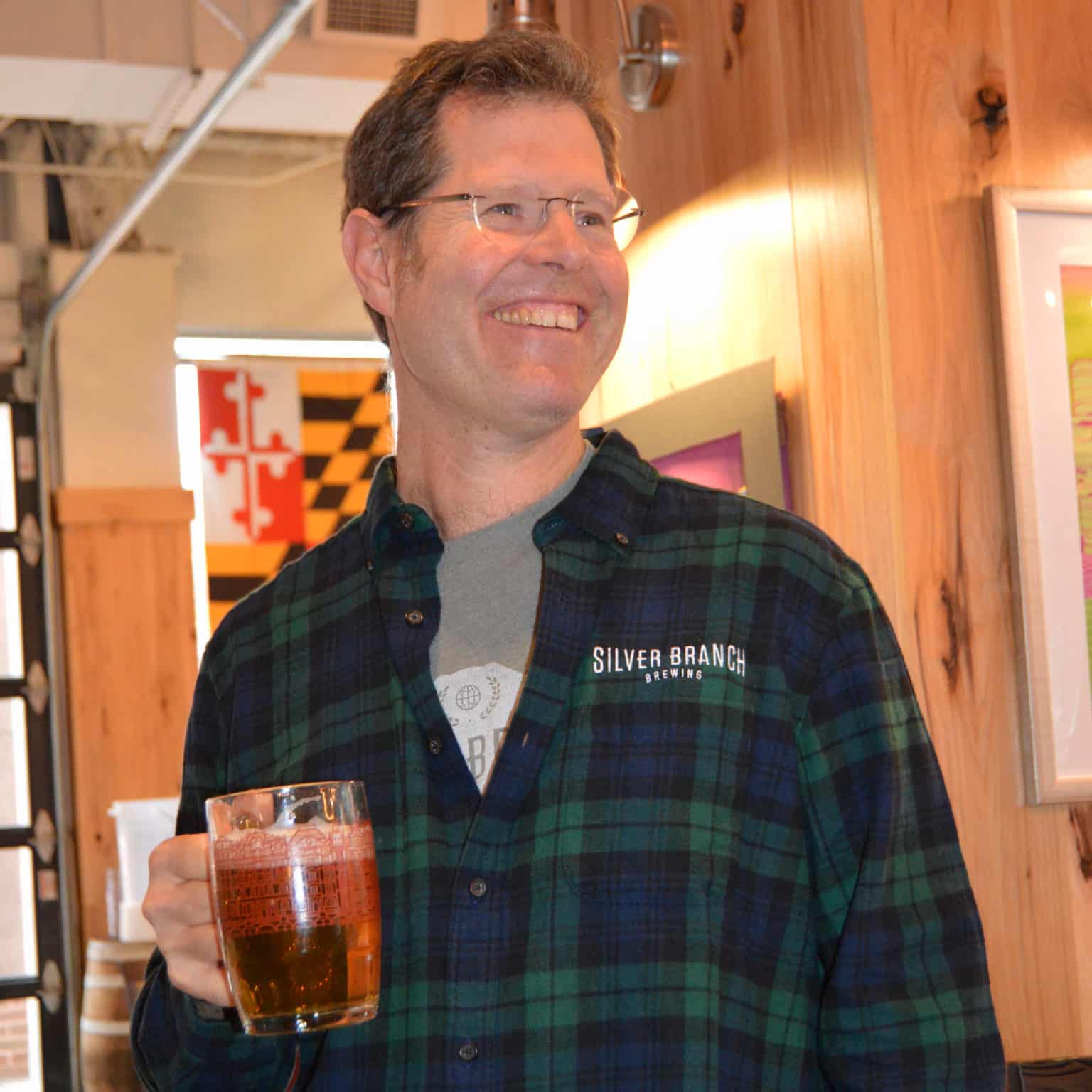 Logo Flannel Blue and Green Silver Branch Brewing Co.