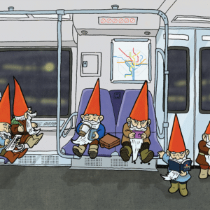 Silver Branch Metro Gnome mini poster