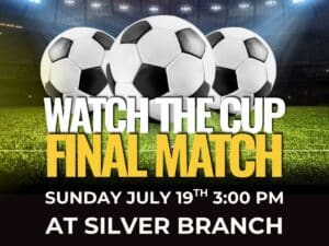 Join us at Silver Branch to watch the World Cup Final live. Grab a beer, bring your friends, and enjoy the biggest match of the tournament with us.